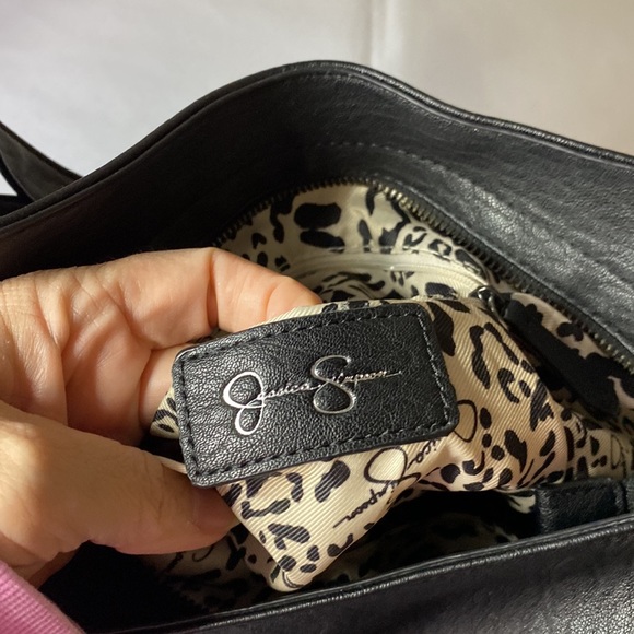 Jessica Simpson black faux leather hobo purse - Picture 5 of 6